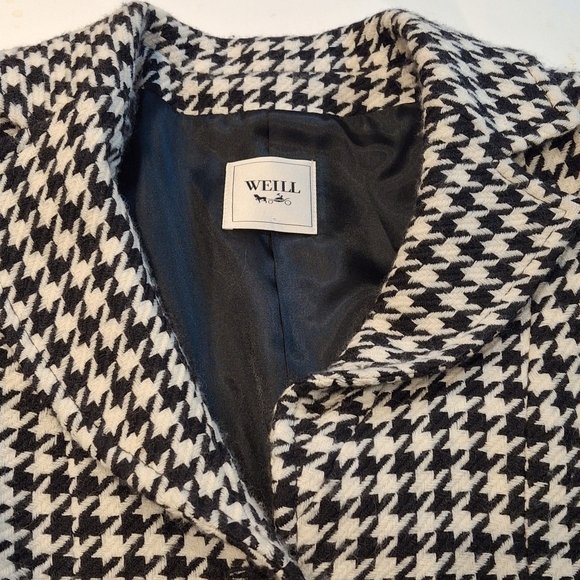 Vintage Weill Women's Long Sleeve Houndstooth Short Blazer Size EU 32 US 2/4 - Picture 3 of 13